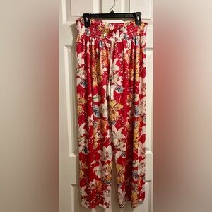 Floral Red beach pants